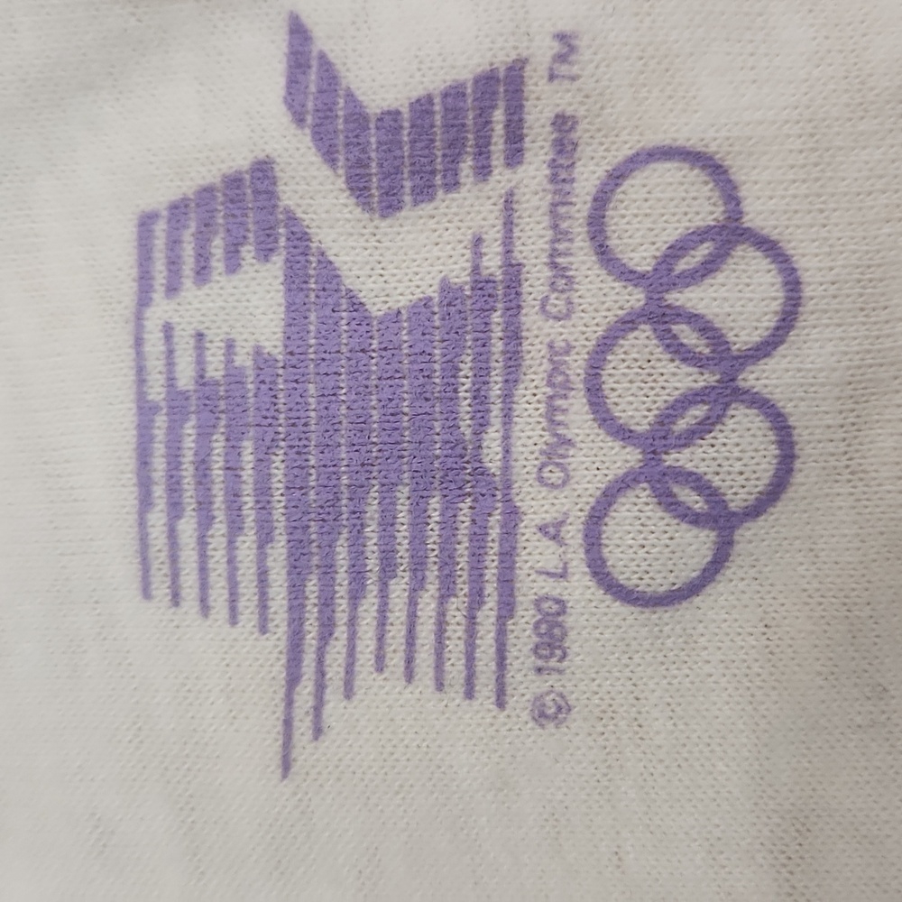 1984 Los Angeles Summer Olympics Vintage Single Stitch Ringer Tshirt - Picture 6 of 6